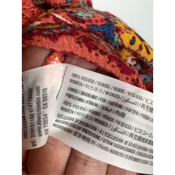 Abercrombie Fitch Women's Paisley Sleeveless Tiered Racerback Mini Dress Small - Picture 4 of 9